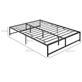 thumbnail of HOMCOM Estrutura de Cama Dupla de Metal com Pés de 35cm 141,5x195x35cm Preto