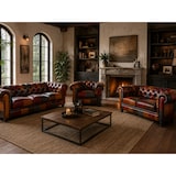 thumbnail of Chesterfield Bank - 3 Zits - Patchwork Multicolor - Leer - Sofa - Bankstel - Chesterfield
