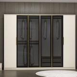 thumbnail of Armario Lux 7937 humo dorado blanco 270x210x52 cm