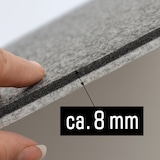 thumbnail of Filz Sitzkissen Oval 40x37cm 8mm Stuhlkissen Wende Sitzauflage Hellgrau Grau