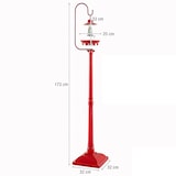 thumbnail of Linterna navideña iluminada COSTWAY, decoración navideña roja de 173 cm con música y globo de nieve activado por sonido.