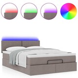 thumbnail of vidaXL Ottomanische Bett mit Matratze & LEDs Taupe 140x190 cm Stoff