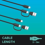 thumbnail of Speedlink STREAM Play & Charge USB-C/A to USB-C Cable Set - for PS5/Xbox Series X/S/Switch 2/Switch/OLED/Lite, black
