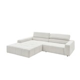 thumbnail of KAWOLA Sofa RENO Ecksofa Feincord weiß mit motorischem Sitzvorzug Longchair links