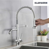 thumbnail of Bernd | Grifo Estera filtrante cromada brillante de 3 vías gastronomía de ósmosis de acero inoxidable para cocina | para restaurante giratorio 360°