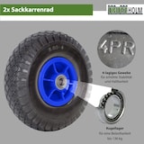 thumbnail of 2x Sackkarrenrad Luftrad 260x85 mm 3.00-4 60 mm versetze Nabe Ø 20 mm blau robustes 4 PR Gewebe