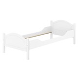 thumbnail of Einzelbett weiß 90x200 Futonbett Bettrahmen Singlebett Zubehör wählbar V-60.30-09WRollrost inkl.