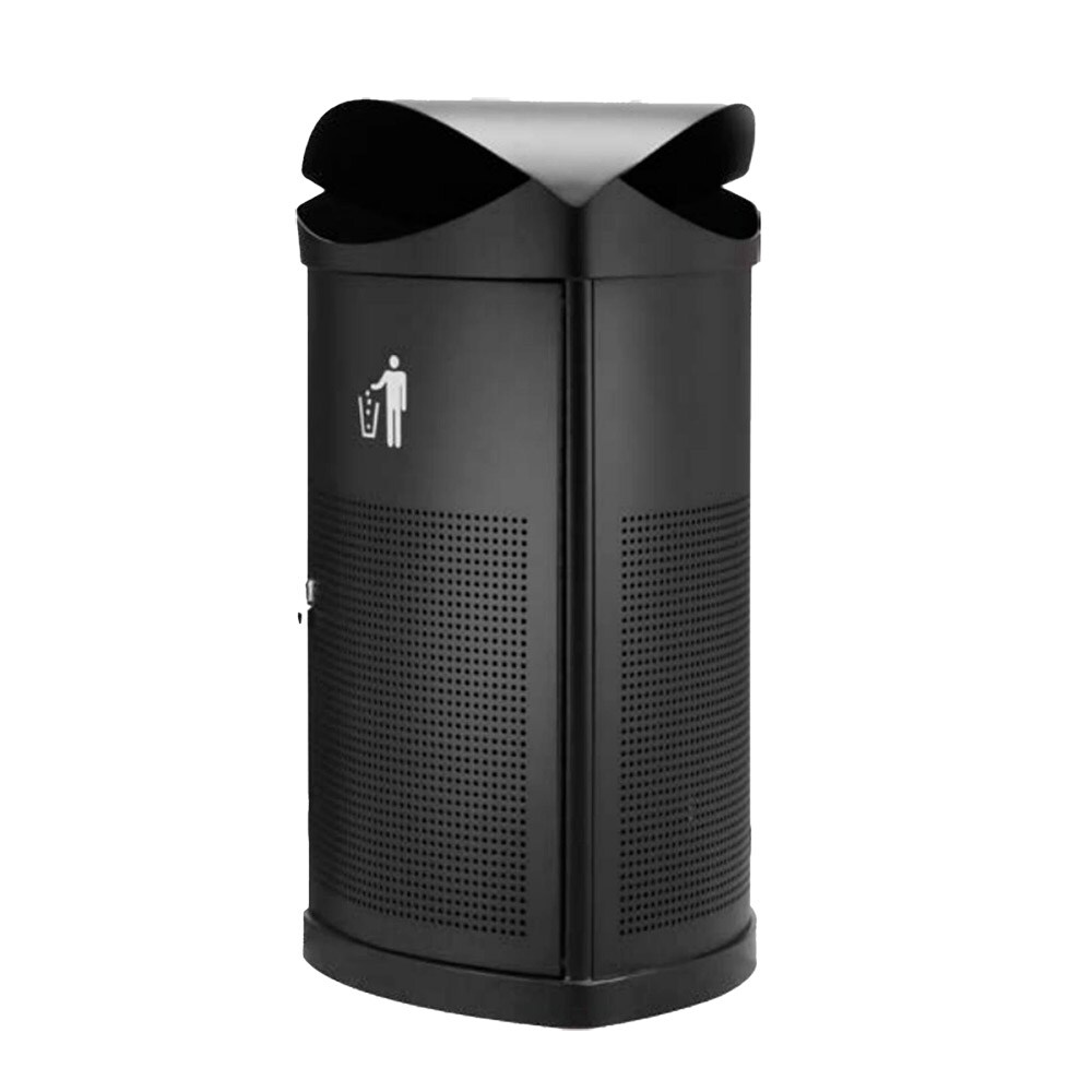 Garcia de Pou Poubelle Extérieur  52X51X99 Cm Noir Acier