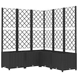 thumbnail of vidaXL Plantenbak met trellis zwart 120x120x136 cm PP