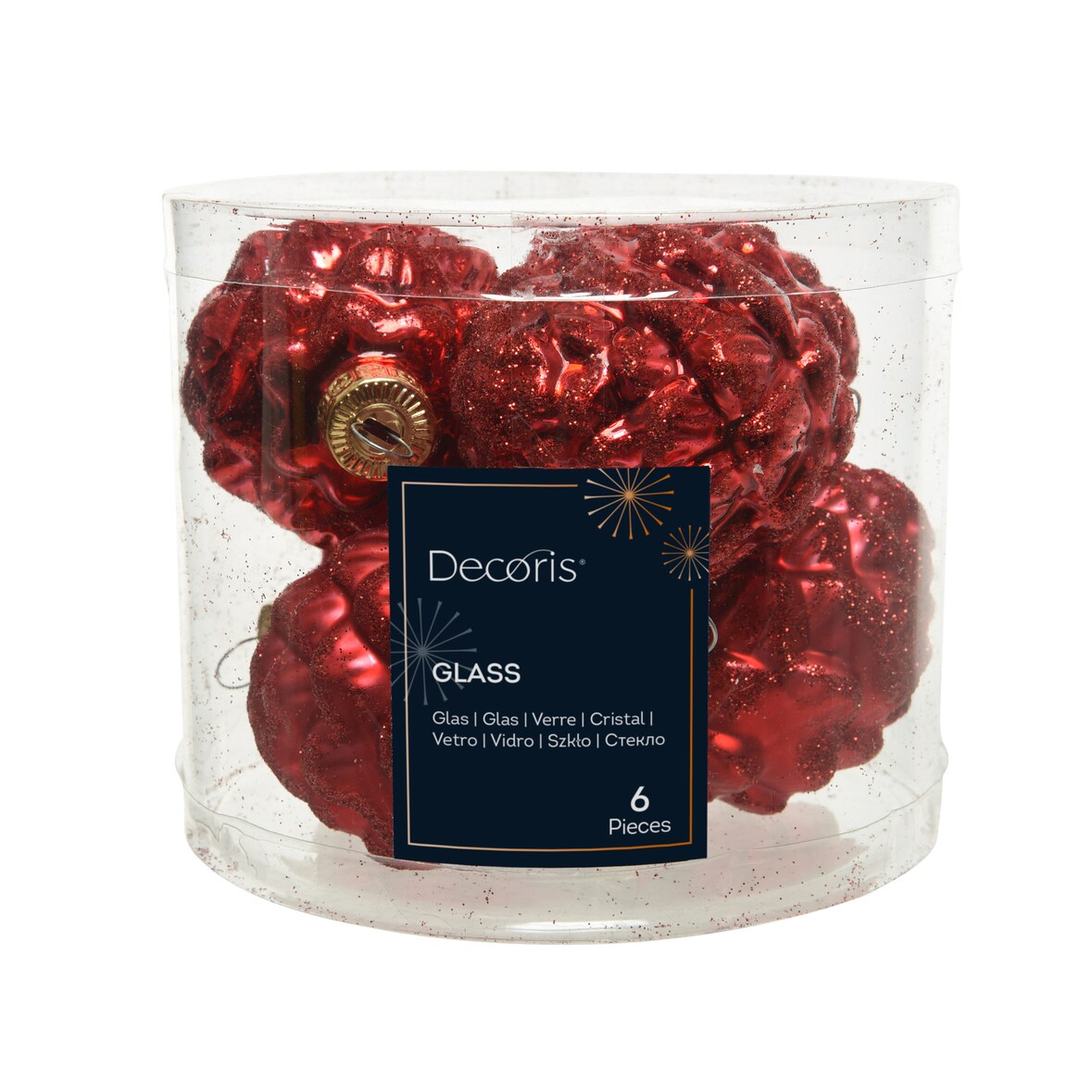 6 Glas Zapfen 7cm Christbaumschmuck Weihnachtskugeln Christbaumkugeln Figuren rot