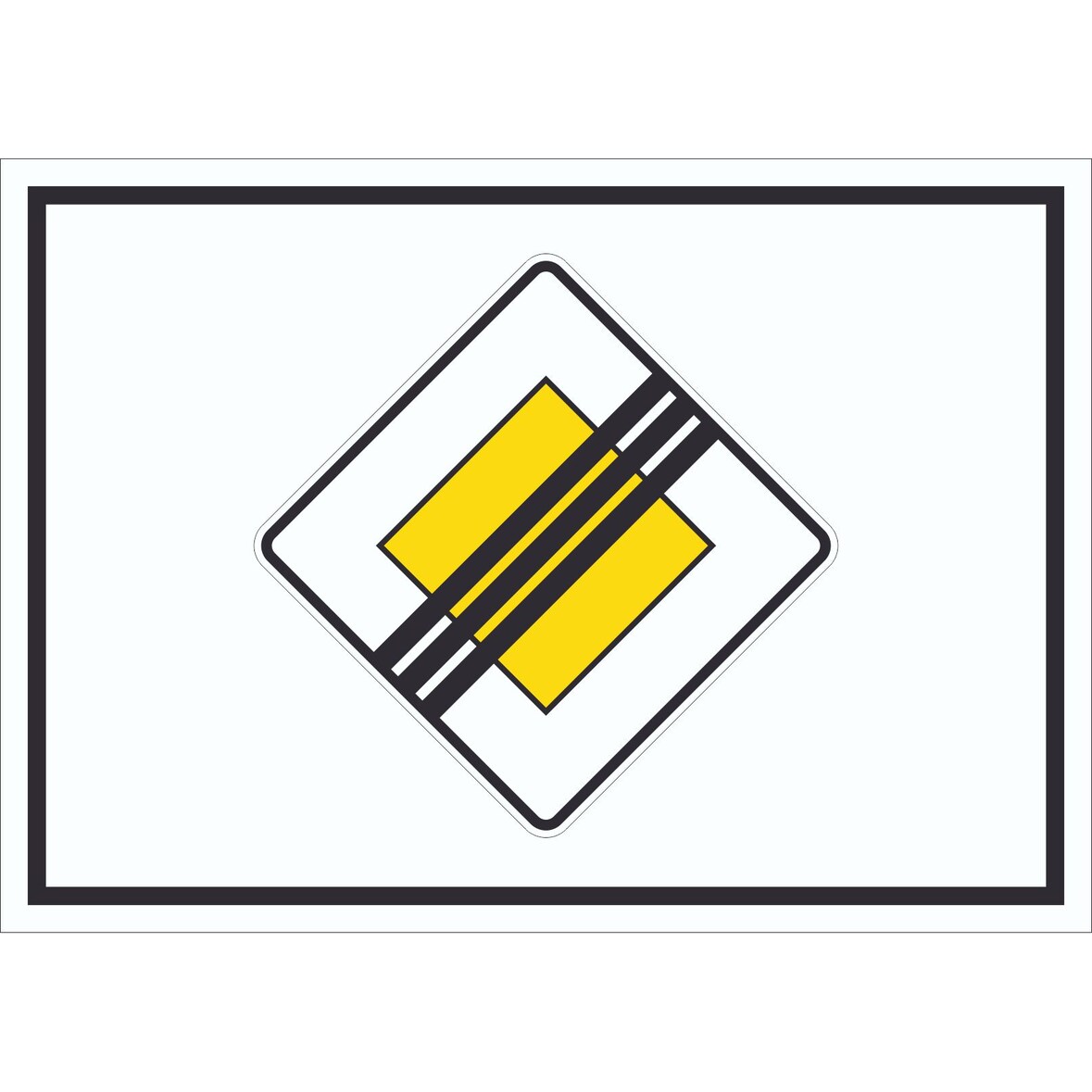 Vorfahrtstraße Ende Symbol Schild A2 Rückseite selbstklebend