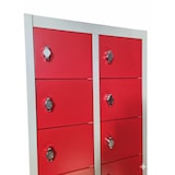 thumbnail of Meuble Porte-Téléphone en Métal avec 20 Casiers, Serrure Verrouillable, Rouge, 47,5 x 30 x 180 cm