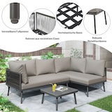 thumbnail of Outdoor-Loungeset Eisen Grau mit 4 Zweisitzer-Sofas, 2 Tischen, 120x60x72 cm, wetterbeständig