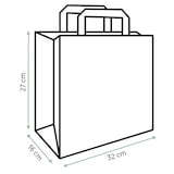 thumbnail of MONOUSO - Buste di Carta Kraft con Manici Piatti 80g/m² 32+16x27cm (25 Pezzi)