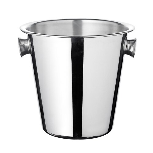 Sektkühler Joey mit Griffen, Edelstahl hochglanzpoliert, Höhe 22 cm, Durchmesser 22 cm