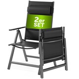 thumbnail of CASARIA® Alu Gartenstühle 2er Set Gepolstert 8-Fach Verstellbar Anthrazit