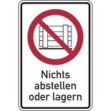 thumbnail of Verbotsschild, Kombischild, Nichts abstellen oder lagern - ASR A1.3 (DIN EN ISO 7010) - 100x150 mm Folie selbstklebend