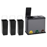 thumbnail of SVITA TC3X20 Treteimer 60 Liter Grau 20L dreifach XXL Abfalleimer 3er-Mülleimer Mülltrennung Küchen-Eimer