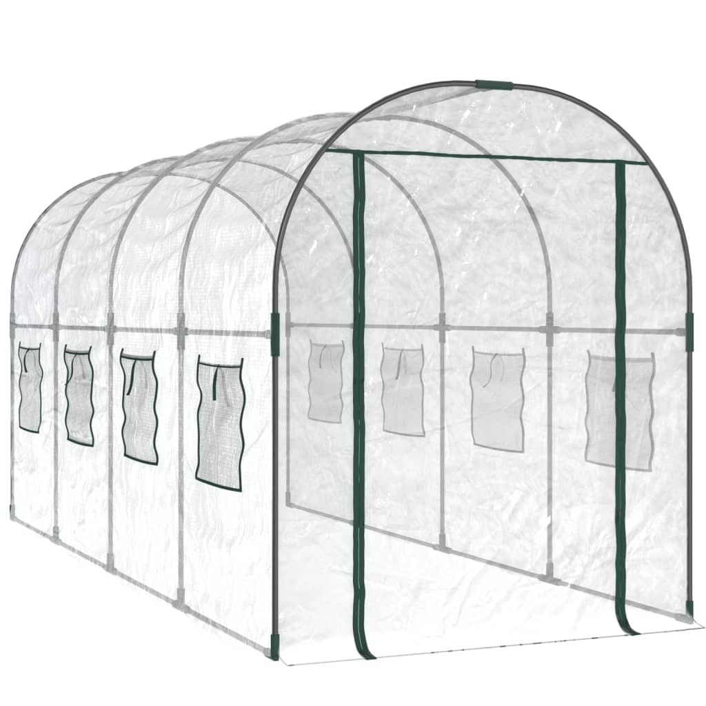 Helloshop26 - Tenda da serra per piante fiori e ortaggi trasparente 160 x 400 x 190 cm PVC e acciaio verniciato a polvere 02_0044664