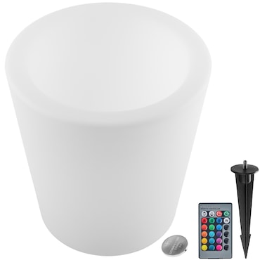 tectake Flessenkoeler Luminous Curve Cooler, LED, met afstandsbediening - wit - 405347