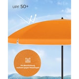 thumbnail of Sonnenschirm 160 cm, Sonnenschutz, UPF 50+, Strandschirm, beidseitig um 30° knickbar, höhenverstellbar, mit Tragetasche,  ohne Ständer, orange