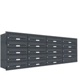 thumbnail of AL Briefkastensysteme 19 Fächer Premium Unterputz Briefkasten Anlage RAL 7016 Anthrazit Grau, Post A4, modern, wetterfest, Artikelnummer 132P19U4P7016