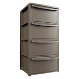 thumbnail of Taupegrijze ladekast met 4 laden - Slaapkamer, kantoor, wasruimte, opbergmeubel 39 x 38,5 x H 80,5 cm Art Plast