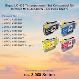 thumbnail of Gigao LC-426 Tintenpatronen Set Kompatibel für Brother MFC-J4540DW - 4er Pack CMYK