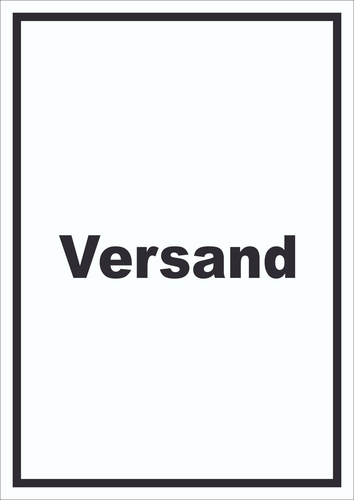 Versand Schild mit Text Lieferung shipping hochkant A4 (210x297mm)
