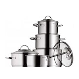 thumbnail of Wmf provence plus, set pentole 5 pezzi in acciaio cromargan® 18/10 + 4 coperchi in vetro