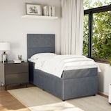 thumbnail of vidaXL Boxspringbett mit Matratze Dunkelgrau 90x190 cm Samt