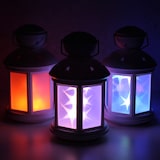 thumbnail of LED Laterne weiße Sternenmuster Hologramm Sterneneffekt Dekolaterne 22cm schwarz