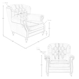 thumbnail of Angel Cerdá Fauteuil Chester en cuir marron cognac 5156C 93 x 99 x 90