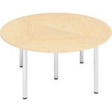 thumbnail of bümö Konferenztisch Kreis-Form 160x160 cm großer Besprechungstisch rund in Ahorn, Besprechungstisch mit Chromfüßen, Meetingtisch für 4 Personen,