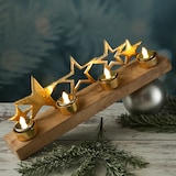 thumbnail of Teelichthalter goldene Sterne Kerzenständer für  4 Teelichter o. LED Teelichter