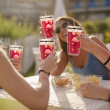 thumbnail of Relaxdays Trinkgläser 4er Set, Flamingo-Motiv, Deckel & Strohhalm, 450 ml, Glasbecher Kinder, Smoothieglas, transparent