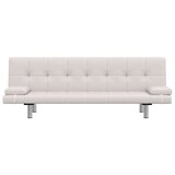 thumbnail of vidaXL Schlafsofa mit 2 Kissen Kunstleder Ausziehbar Cremeweiß