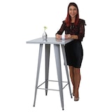 thumbnail of Bartafel HWC-A73, bistrotafel bartafel, metaal industrieel ontwerp 105x60x60cm ~ grijs