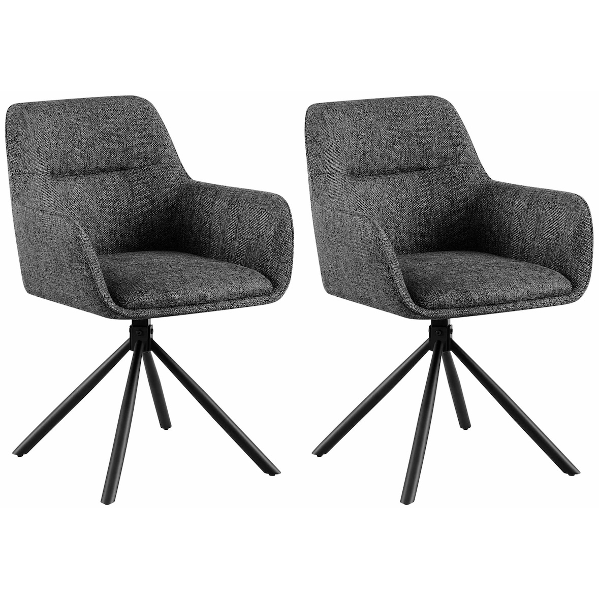 Set van 2 Eetkamerstoelen Tipton donkergrijs