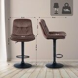 thumbnail of Décoshop26 - Hoher Hocker x1 für Küche und Bar mit weichem braunem Samtsitz und schwarzem Metallgestell 10_0005870