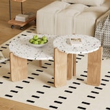 thumbnail of Moderne Couchtisch 70x70x35 und 50x50x45 2er-Set in Natur aus MDF – Flexibles Nesting-Design, hochwertige Materialien, pflegeleicht