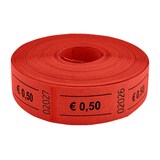 thumbnail of CombiCraft Consumptiebonnen op rol met eurobedrag - 50 cent in rood - 5 rollen - 5x1000 bonnen