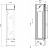 thumbnail of vaiotec TOPLINE Getränkekühlschrank 1 Tür / 155 Liter mit Leuchtaufsatz "schwarz", 390 x 480 mm