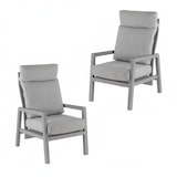 thumbnail of Pack 2 sillones de exterior reclinables, Aluminio, Color Gris, 66x77x104