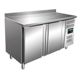 thumbnail of Saro Kühltisch mit 2 Türen und Aufkantung Modell SNACK, B 1360 x T 600 x H 990 - 1050 mm
