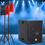 thumbnail of Pack Sonorisation DJ complet BM SONIC BMS15-HORN 1200W, Enceintes sat, Caisson 38cm USB/Bluetooth, Supports Câbles+Clé USB 32G