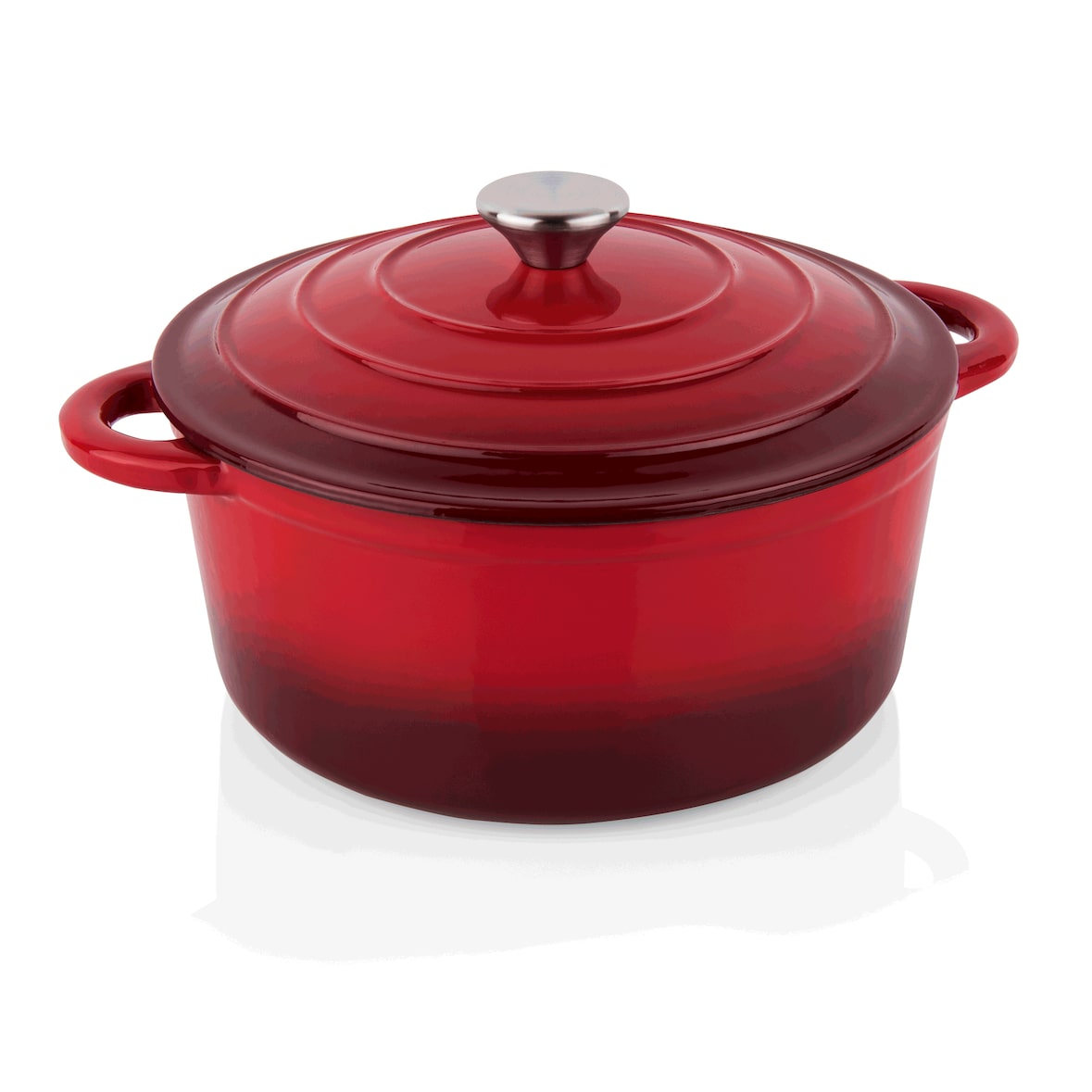 WAS Germany - Topf, Ø 24 cm, rot, Gusseisen emailliert