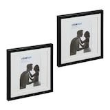 thumbnail of Relaxdays Bilderrahmen 2er Set, 25x25 cm, quadratisch, Fotorahmen zum Aufhängen oder Hinstellen, Passepartout, schwarz