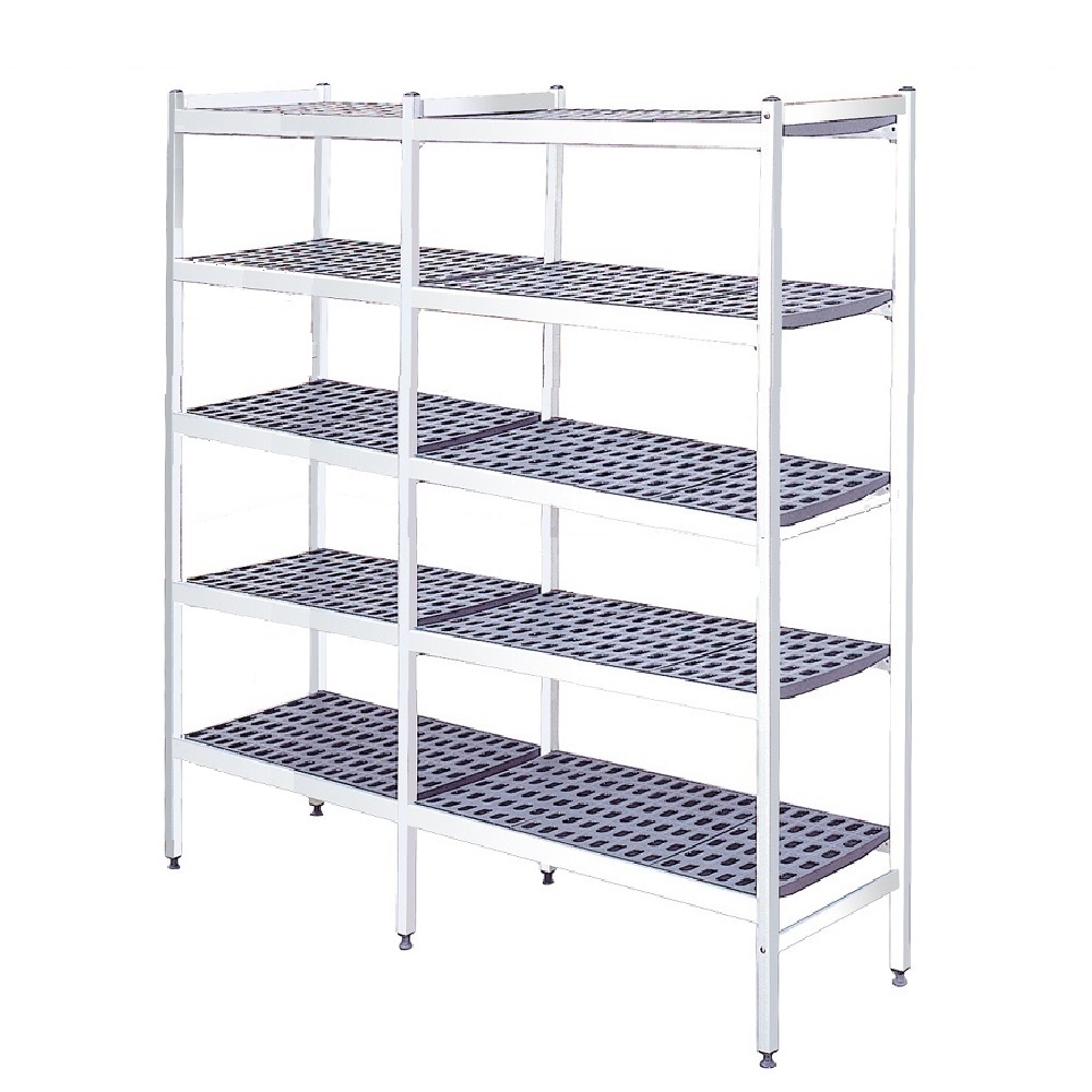 EURAST - Metallregal mit duraluminium-beinen 5 ebenen - 2144x370x1700 mm - 21443500