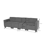 thumbnail of Sofá modular 4 plazas Couch Lyon, tela/textil ~ gris